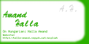 amand halla business card